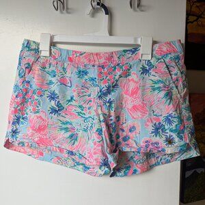 Lilly Pulitzer Floral Print Shorts - Pink and Blue